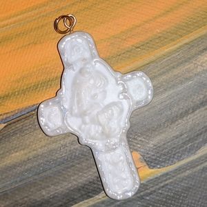 1997 Porcelain Prayer Necklace Pendant